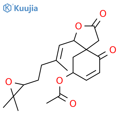 2-Oxaspiro[4.5]dec-7-ene-3,6-dione,9-(acetyloxy)-1-[(1E)-4-[(2S)-3,3-dimethyloxiranyl]-2-methyl-1-butenyl]-,(1R,5R,9S)- structure