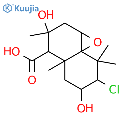 3-Chloro-5,6-epoxy-2,8-dihydroxy-11-drimanoic acid; (2β,3β,5α,6α,8α)-form structure