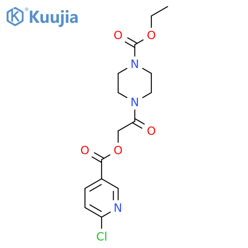 Ethyl 4-[2-(6-chloropyridine-3-carbonyl)oxyacetyl]piperazine-1-carboxylate structure