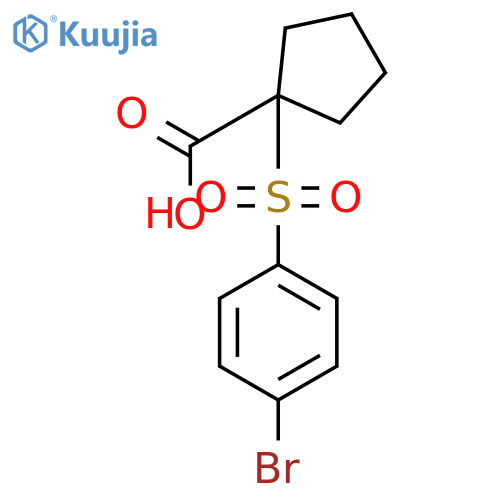 1-(4-bromobenzenesulfonyl)cyclopentane-1-carboxylic acid structure