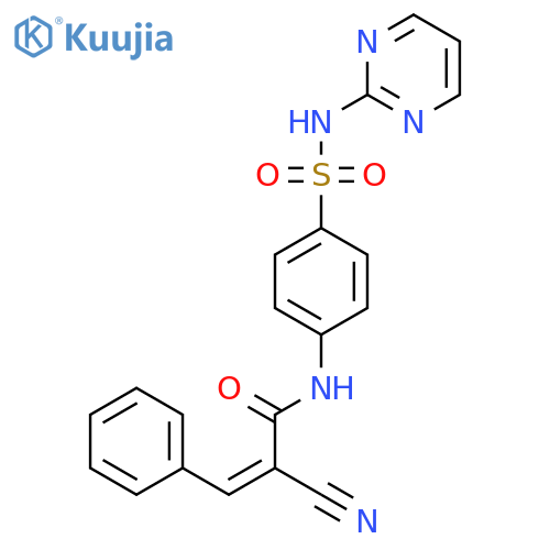 (Z)-2-Cyano-3-phenyl-N-[4-(pyrimidin-2-ylsulfamoyl)phenyl]prop-2-enamide structure