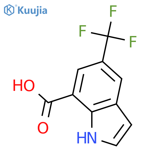 5-(trifluoromethyl)-1H-indole-7-carboxylic acid structure