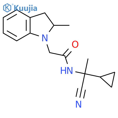 N-(1-cyano-1-cyclopropylethyl)-2-(2-methyl-2,3-dihydro-1H-indol-1-yl)acetamide structure