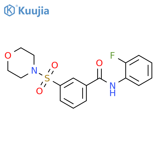 N-(2-fluorophenyl)-3-(morpholine-4-sulfonyl)benzamide structure
