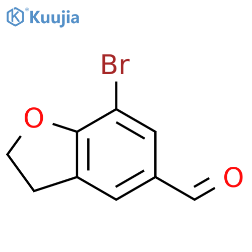 7-bromo-2,3-dihydro-1-benzofuran-5-carbaldehyde structure
