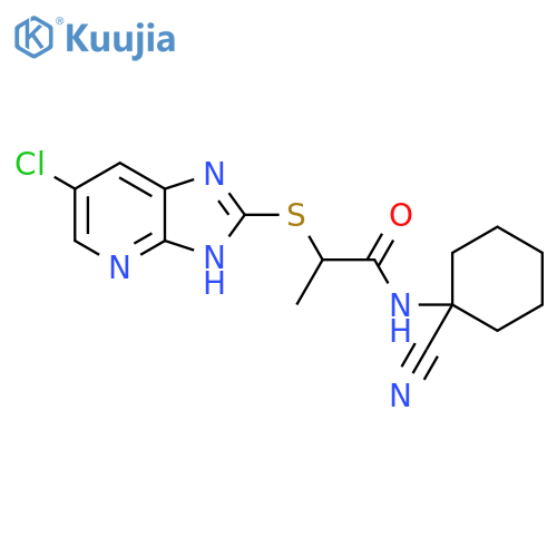 2-[(6-Chloro-3H-imidazo[4,5-b]pyridin-2-yl)thio]-N-(1-cyanocyclohexyl)propanamide structure