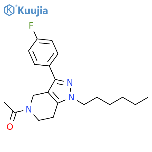 1H-Pyrazolo[4,3-c]pyridine,5-acetyl-3-(4-fluorophenyl)-1-hexyl-4,5,6,7-tetrahydro- structure