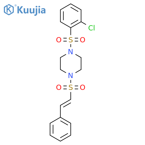 1-(2-Chlorobenzenesulfonyl)-4-(2-phenylethenesulfonyl)piperazine structure