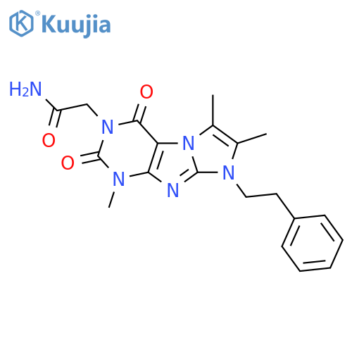 2-1,6,7-trimethyl-2,4-dioxo-8-(2-phenylethyl)-1H,2H,3H,4H,8H-imidazo1,2-gpurin-3-ylacetamide structure