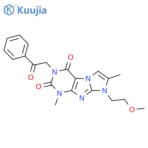 8-(2-methoxyethyl)-1,7-dimethyl-3-(2-oxo-2-phenylethyl)-1H,2H,3H,4H,8H-imidazo1,2-gpurine-2,4-dione structure