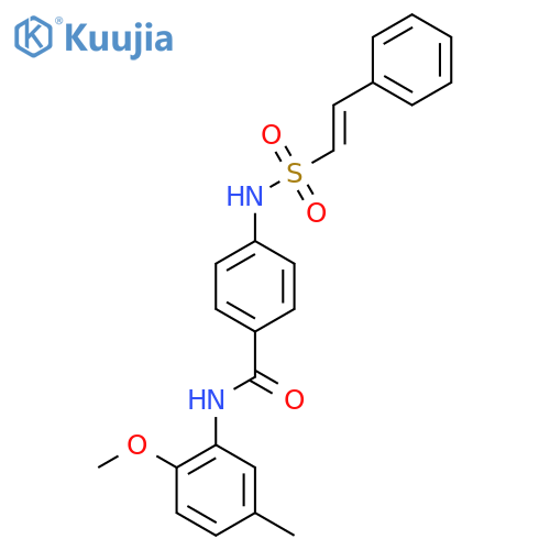 N-(2-methoxy-5-methylphenyl)-4-(2-phenylethenesulfonamido)benzamide structure