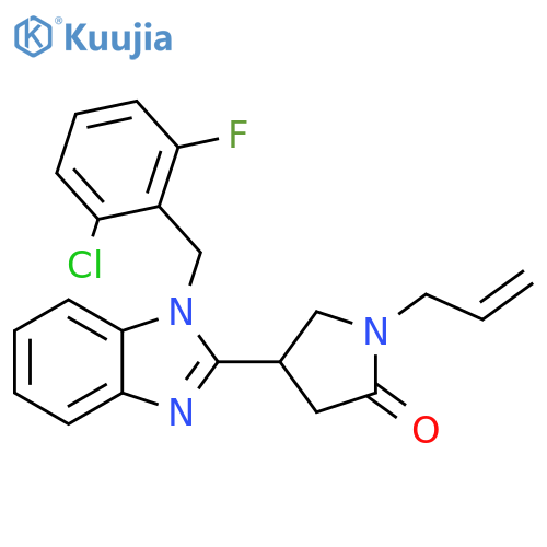 4-{1-(2-chloro-6-fluorophenyl)methyl-1H-1,3-benzodiazol-2-yl}-1-(prop-2-en-1-yl)pyrrolidin-2-one structure