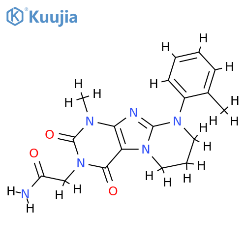 2-1-methyl-9-(2-methylphenyl)-2,4-dioxo-1H,2H,3H,4H,6H,7H,8H,9H-pyrimido1,2-gpurin-3-ylacetamide structure