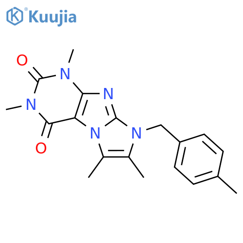 1,3,6,7-tetramethyl-8-(4-methylphenyl)methyl-1H,2H,3H,4H,8H-imidazo1,2-gpurine-2,4-dione structure