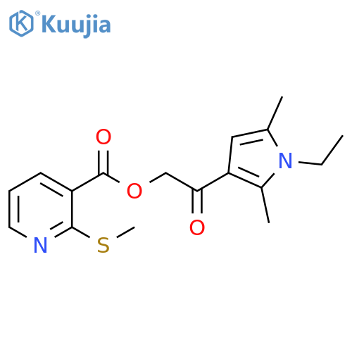2-(1-Ethyl-2,5-dimethyl-1H-pyrrol-3-yl)-2-oxoethyl 2-(methylthio)-3-pyridinecarboxylate structure