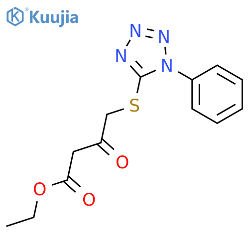 Ethyl 3-oxo-4-(1-phenyl-1H-tetrazol-5-yl)thiobutanoate structure