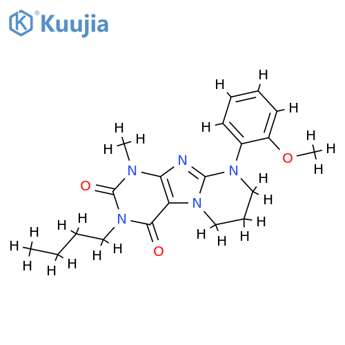 3-butyl-9-(2-methoxyphenyl)-1-methyl-1H,2H,3H,4H,6H,7H,8H,9H-pyrimido1,2-gpurine-2,4-dione structure