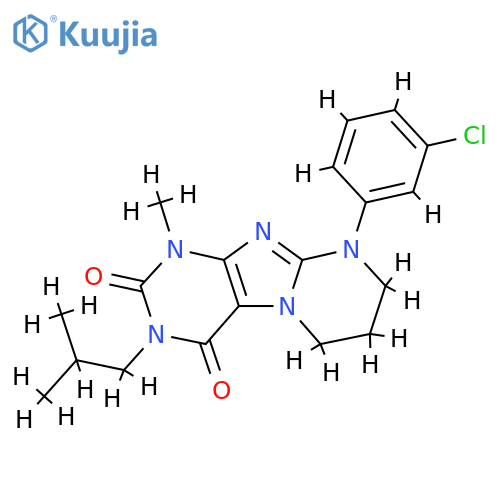 9-(3-chlorophenyl)-1-methyl-3-(2-methylpropyl)-1H,2H,3H,4H,6H,7H,8H,9H-pyrimido1,2-gpurine-2,4-dione structure