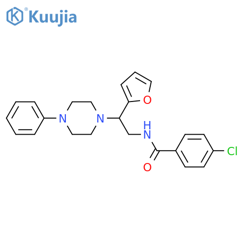 4-chloro-N-2-(furan-2-yl)-2-(4-phenylpiperazin-1-yl)ethylbenzamide structure