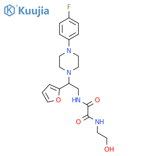 N'-{2-4-(4-fluorophenyl)piperazin-1-yl-2-(furan-2-yl)ethyl}-N-(2-hydroxyethyl)ethanediamide structure
