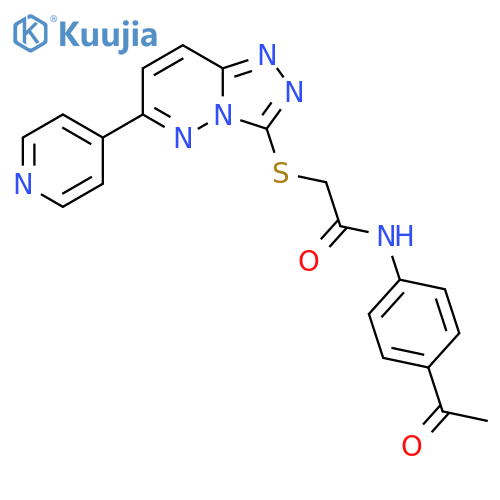 N-(4-acetylphenyl)-2-{6-(pyridin-4-yl)-1,2,4triazolo4,3-bpyridazin-3-ylsulfanyl}acetamide structure