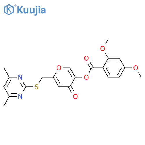 6-{(4,6-dimethylpyrimidin-2-yl)sulfanylmethyl}-4-oxo-4H-pyran-3-yl 2,4-dimethoxybenzoate structure