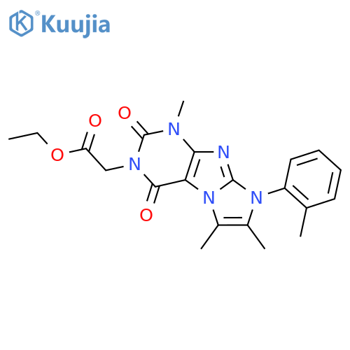 ethyl 2-1,6,7-trimethyl-8-(2-methylphenyl)-2,4-dioxo-1H,2H,3H,4H,8H-imidazo1,2-gpurin-3-ylacetate structure