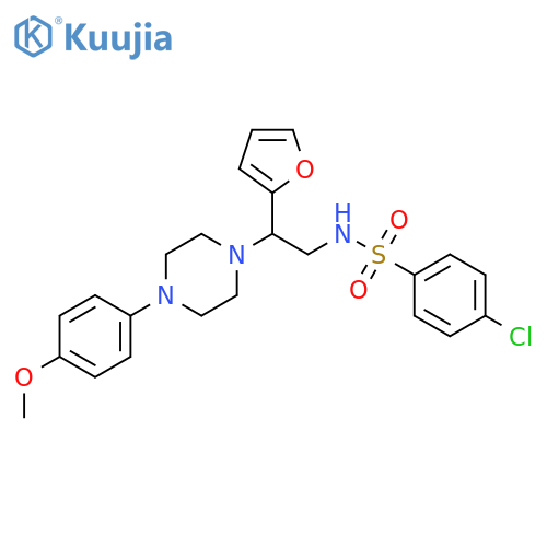 4-chloro-N-2-(furan-2-yl)-2-4-(4-methoxyphenyl)piperazin-1-ylethylbenzene-1-sulfonamide structure