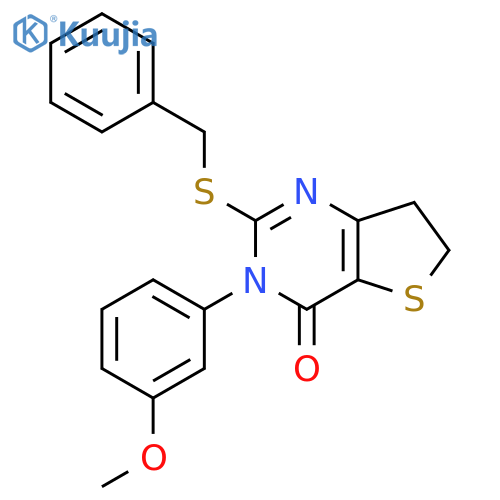 2-(benzylsulfanyl)-3-(3-methoxyphenyl)-3H,4H,6H,7H-thieno3,2-dpyrimidin-4-one structure