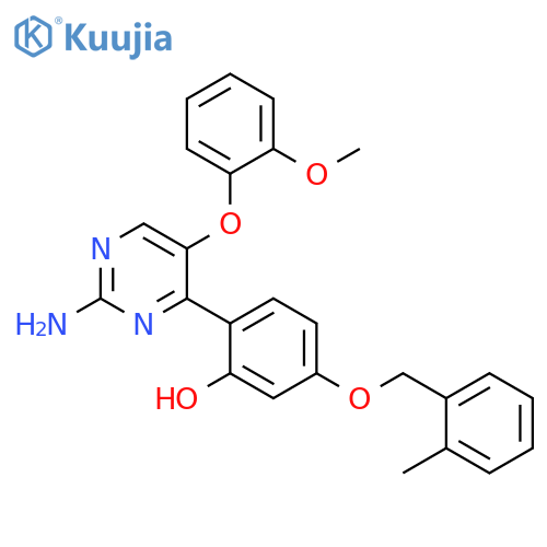 2-2-amino-5-(2-methoxyphenoxy)pyrimidin-4-yl-5-(2-methylphenyl)methoxyphenol structure