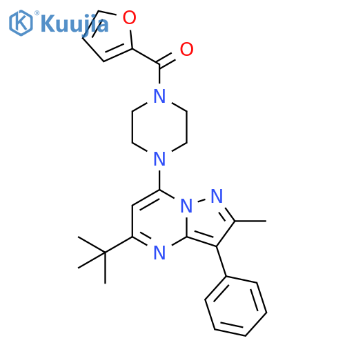 1-{5-tert-butyl-2-methyl-3-phenylpyrazolo1,5-apyrimidin-7-yl}-4-(furan-2-carbonyl)piperazine structure