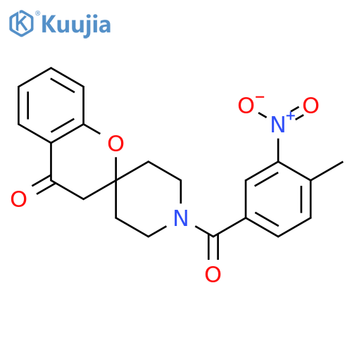 1'-(4-methyl-3-nitrobenzoyl)-3,4-dihydrospiro1-benzopyran-2,4'-piperidine-4-one structure