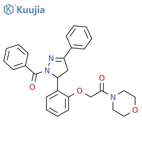 2-2-(1-benzoyl-3-phenyl-4,5-dihydro-1H-pyrazol-5-yl)phenoxy-1-(morpholin-4-yl)ethan-1-one structure