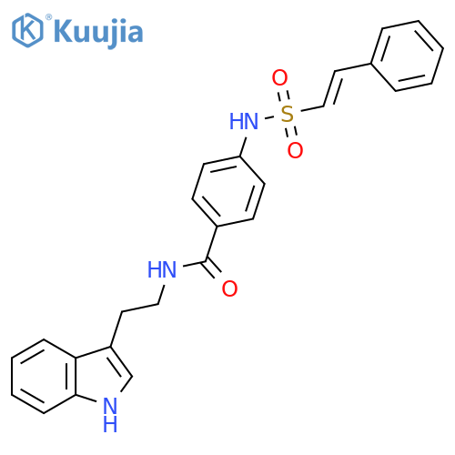 N-[2-(1H-indol-3-yl)ethyl]-4-(2-phenylethenesulfonamido)benzamide structure