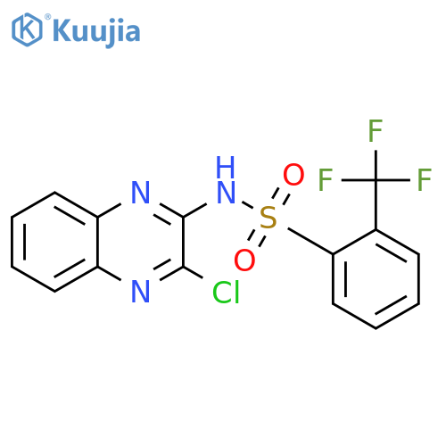 N-(3-chloroquinoxalin-2-yl)-2-(trifluoromethyl)benzene-1-sulfonamide structure