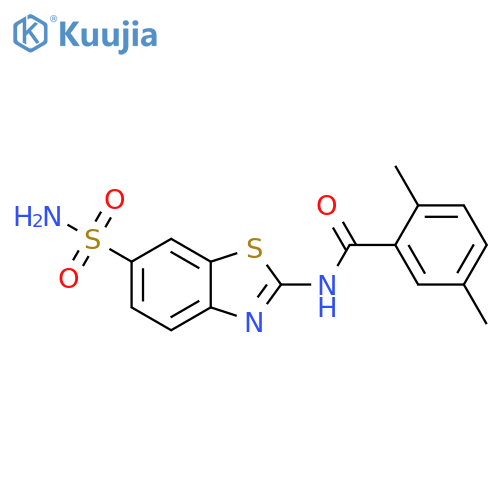2,5-dimethyl-N-(6-sulfamoyl-1,3-benzothiazol-2-yl)benzamide structure