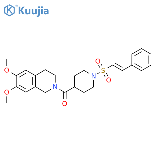 6,7-Dimethoxy-2-[1-(2-phenylethenesulfonyl)piperidine-4-carbonyl]-1,2,3,4-tetrahydroisoquinoline structure
