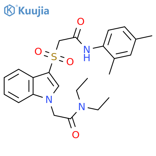2-(3-{(2,4-dimethylphenyl)carbamoylmethanesulfonyl}-1H-indol-1-yl)-N,N-diethylacetamide structure