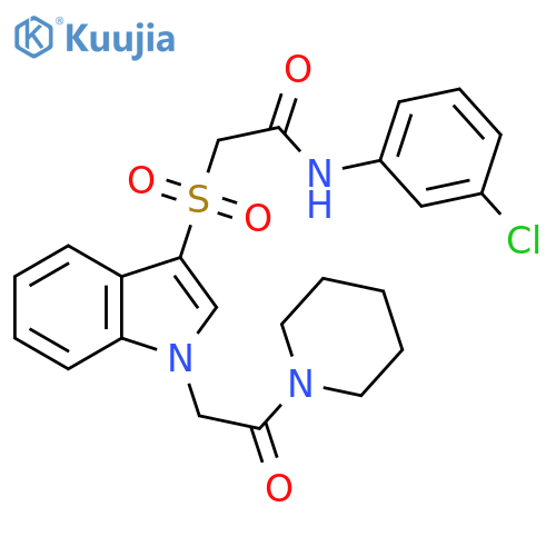 N-(3-chlorophenyl)-2-({1-2-oxo-2-(piperidin-1-yl)ethyl-1H-indol-3-yl}sulfonyl)acetamide structure