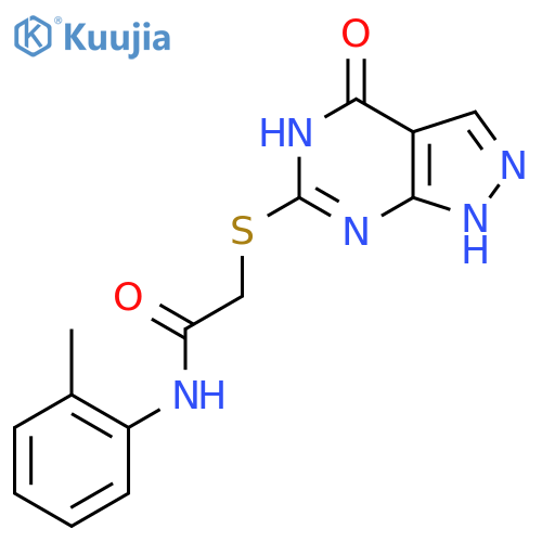 N-(2-methylphenyl)-2-({4-oxo-1H,4H,5H-pyrazolo3,4-dpyrimidin-6-yl}sulfanyl)acetamide structure