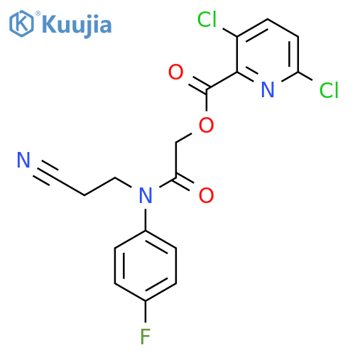 [(2-Cyanoethyl)(4-fluorophenyl)carbamoyl]methyl 3,6-dichloropyridine-2-carboxylate structure