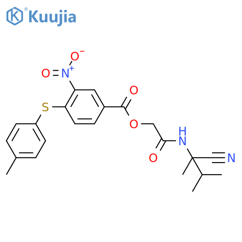 [(1-Cyano-1,2-dimethylpropyl)carbamoyl]methyl 4-[(4-methylphenyl)sulfanyl]-3-nitrobenzoate structure