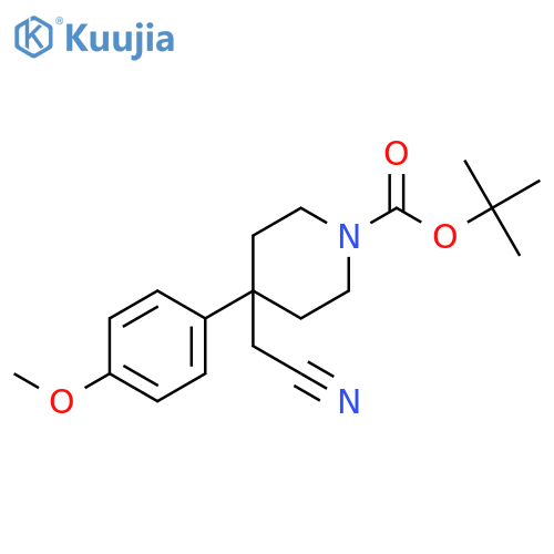 tert-Butyl 4-(cyanomethyl)-4-(4-methoxyphenyl)piperidine-1-carboxylate structure