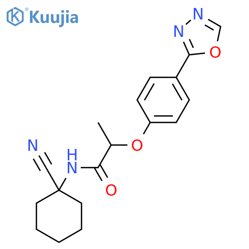 N-(1-cyanocyclohexyl)-2-[4-(1,3,4-oxadiazol-2-yl)phenoxy]propanamide structure