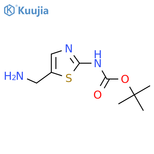 tert-butyl N-[5-(aminomethyl)-1,3-thiazol-2-yl]carbamate structure