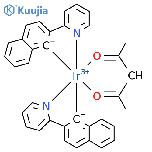 Bis(2-(naphthalen-2-yl)pyridine)(acetylacetonate)iridium(III) structure