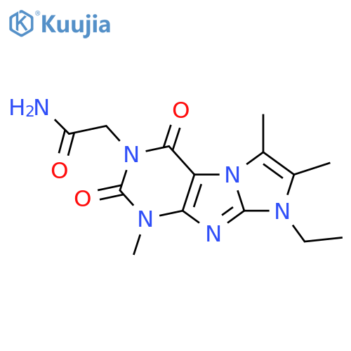 2-{8-ethyl-1,6,7-trimethyl-2,4-dioxo-1H,2H,3H,4H,8H-imidazo1,2-gpurin-3-yl}acetamide structure