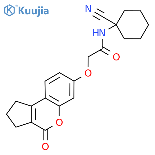 N-(1-Cyanocyclohexyl)-2-((4-oxo-1,2,3,4-tetrahydrocyclopenta[c]chromen-7-yl)oxy)acetamide structure
