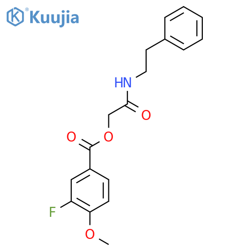 (2-phenylethyl)carbamoylmethyl 3-fluoro-4-methoxybenzoate structure