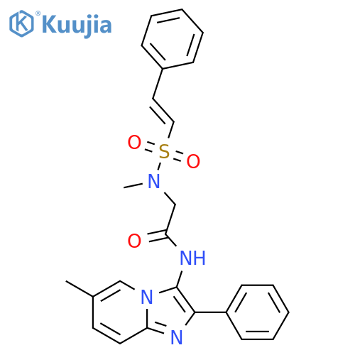 2-(N-methyl-2-phenylethenesulfonamido)-N-{6-methyl-2-phenylimidazo[1,2-a]pyridin-3-yl}acetamide structure